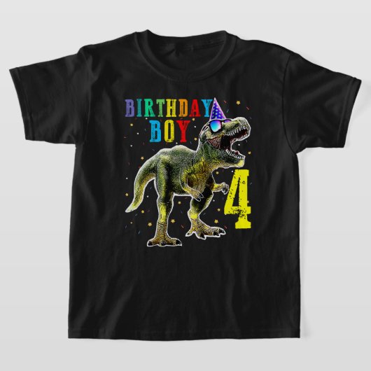 Boys Rawr Ik ben 4 4th Birthday Dinosaur Shirten D T-shirt (Laagn)