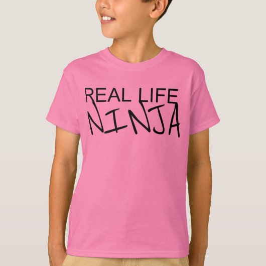 Boys Real Life Ninja Oranje Shirt (Voorkant)