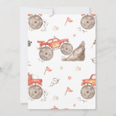 Boys Red Monster Truck Young Wild Three Birthday Kaart (Achterkant)