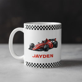 Boys Red Racing Car Personalised Mug Koffiemok