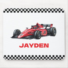 Boys Red Racing Car Personalised Muismat