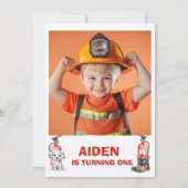 Boys Red Rescue Calling All Units Birthday Kaart (Achterkant)