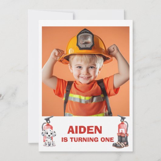 Boys Red Rescue Calling All Units Birthday Kaart (Achterkant)