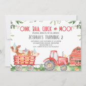 Boys Red Tractor Farm Animals Kaart (Voorkant)