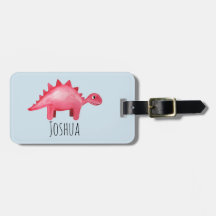 Boys Red Waterverf Dinosaur en naam Kinderen