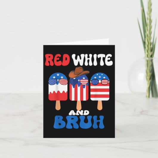 Boys Red White en Bruh Popsicle Mannen 4 juli Amer Kaart (Voorkant)