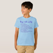 Boys Regels voor het leven T-shirt (Voorkant volledig)
