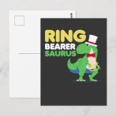 Boys Ring Bearer Dinosaur Rex Weddenschap Briefkaart (Voorkant / Achterkant)
