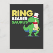 Boys Ring Bearer Dinosaur Rex Weddenschap Briefkaart (Voorkant)