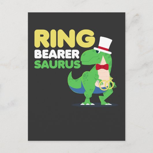 Boys Ring Bearer Dinosaur Rex Weddenschap Briefkaart (Voorkant)