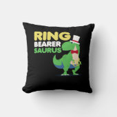 Boys Ring Bearer Dinosaur Rex Weddenschap Kussen (Voorkant)