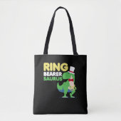 Boys Ring Bearer Dinosaur Rex Weddenschap Tote Bag (Voorkant)