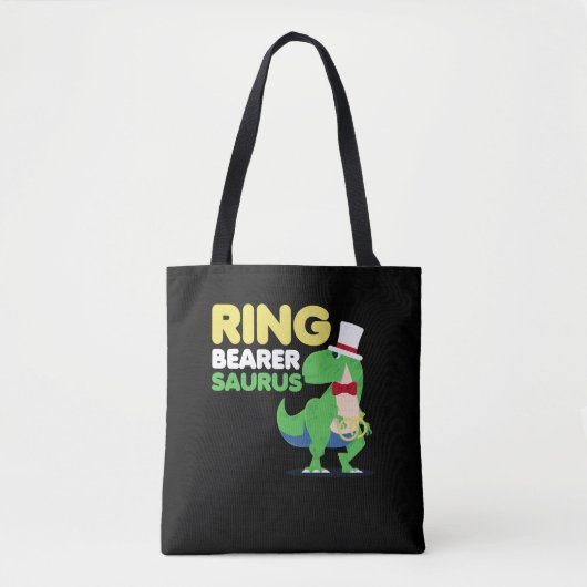 Boys Ring Bearer Dinosaur Rex Weddenschap Tote Bag (Voorkant)
