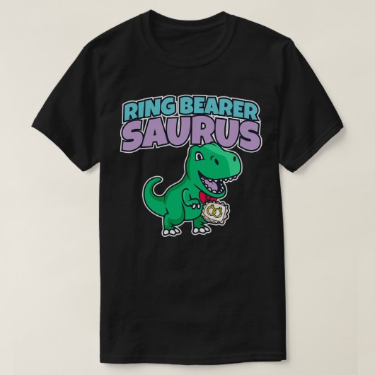 Boys Ring Bearer Dinosaur Weddenschap T-shirt (Design voorkant)