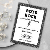 Boys Rock Black Rock en Roll Boy Baby shower Kaart