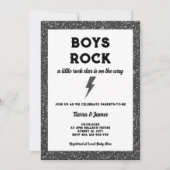 Boys Rock Black Rock en Roll Boy Baby shower Kaart (Voorkant)