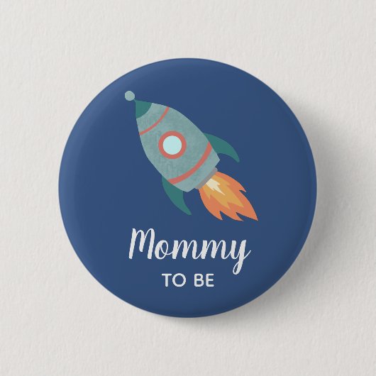 Boys Rocket Shiket MMammie om Baby shower Button t (Voorkant)