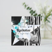 Boys Rockstar Baby shower Kaart (Staand voorkant)