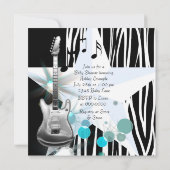 Boys Rockstar Baby shower Kaart (Achterkant)