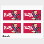 Boys rockstar blonde name red id label sticker (Vel)