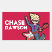 Boys rockstar blonde name red id label sticker (Voorkant)