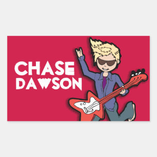 Boys rockstar blonde name red id label sticker