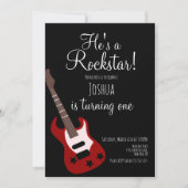 Boys Rockstar Guitar Star Rock Birthday Kaart (Voorkant)