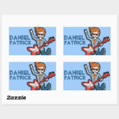 Boys rockstar name blue id label sticker (Vel)