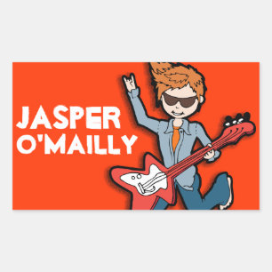 Boys rockstar name oranje id label sticker