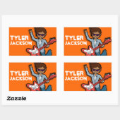 Boys rockstar name oranje id label sticker (Vel)