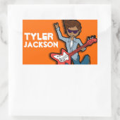 Boys rockstar name oranje id label sticker (Tas)