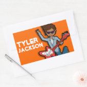 Boys rockstar name oranje id label sticker (Envelop)