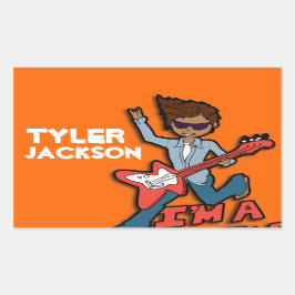 Boys rockstar name oranje id label sticker
