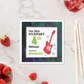 Boy's Rockstar Verjaardag met Rode Gitaar Servet (Insitu)