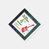 Boy's Rockstar Verjaardag met Rode Gitaar Servet (Hoek)