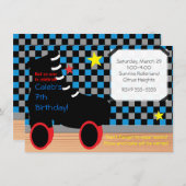 Boys Roller Schaats Skating Party Invitation Kaart (Voorkant / Achterkant)