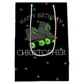 Boy's Roller Schaats Verjaardagsfeestje gepersonal Medium Cadeauzakje (Achterkant)