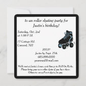 Boys Roller Skating Birthday Party Invitation Kaart (Achterkant)