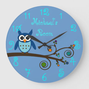 Boy's Room Cute Owl Grote Klok