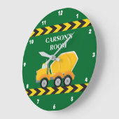Boys Room Green Mixer Truck Custom Kinder Slaapkam Grote Klok (Hoek)