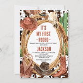 Boys Rope mijn eerste Rodeo Cowboy 1 verjaardag Kaart (Voorkant)