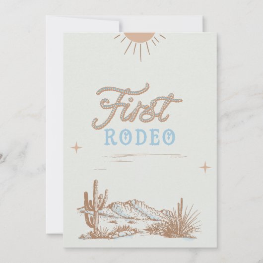  Boys Rope Tekst Eerste Rodeo 1e Verjaardag Kaart (Achterkant)