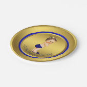 Boys Royal Blue Gold Prince Baby shower Papieren Bordje (Gekanteld)
