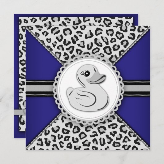 Boys Rubber Duck Baby shower Kaart (Voorkant / Achterkant)