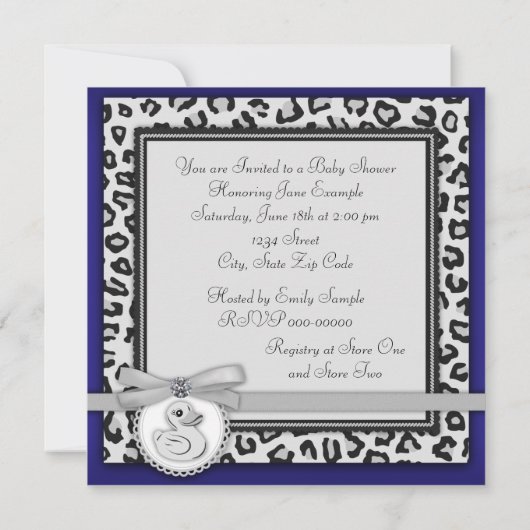 Boys Rubber Duck Baby shower Kaart (Achterkant)