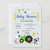 Boys Rustic Country Boerderij Green Tractor Baby s Kaart (Voorkant)