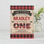 Boys Rustic Pset Lumberjack 1st Birthday Kaart (Staand voorkant)
