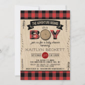 Boys Rustic Pset Lumberjack Baby shower Kaart (Voorkant)