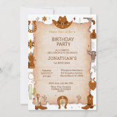 Boys Rustic Western 1e verjaardag Kaart (Voorkant)