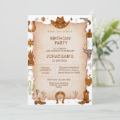 Boys Rustic Western 1e verjaardag Kaart (Staand voorkant)